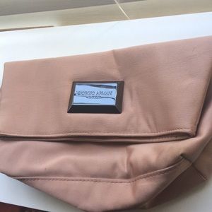 Giorgio Armani tan fold over clutch!!